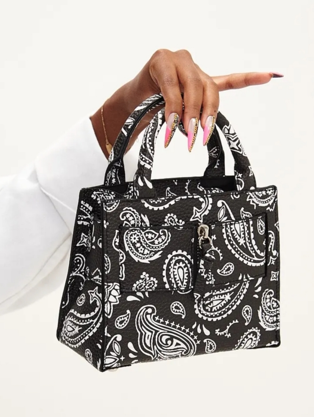Brandon Blackwood Kuei bag in Black bandana Paisley print